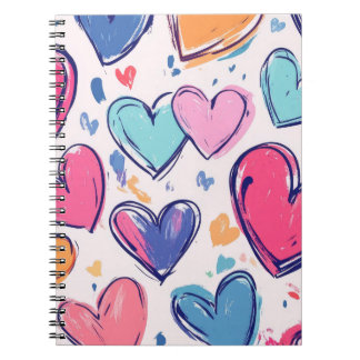 Mooi Pastel Liefdes Hartjes Valentijnsdag Notitieboek