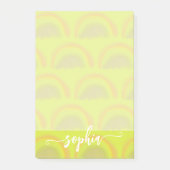 Mooi pastel regenboogpatroon naam gepersonaliseerd post-it® notes (Voorkant)