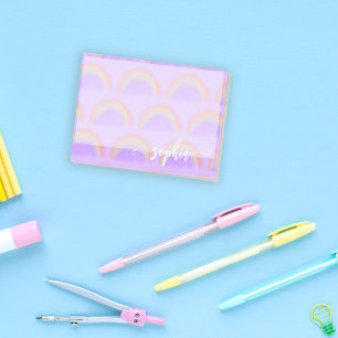 Mooi pastel regenboogpatroon naam gepersonaliseerd post-it® notes