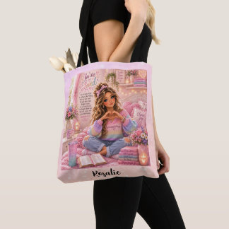 Mooi pastel roze regenboog christelijke meisjesbij draagtas