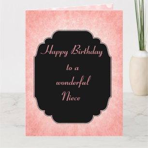 Mooi pastelroze Happy Birthday Niece Kaart