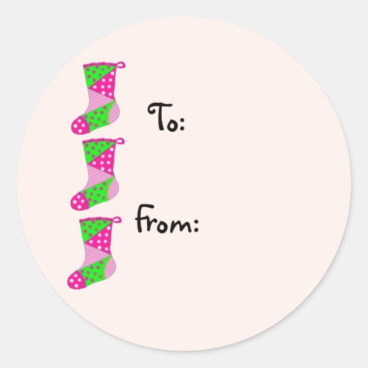 Mooi Patchwork Kerstmis Ronde Sticker (Voorkant)