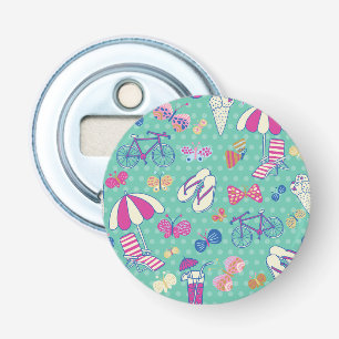 Mooi patroon met zomerelementen button flesopener