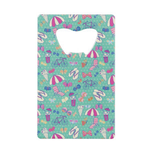 Mooi patroon met zomerelementen kredietkaart flessenopener