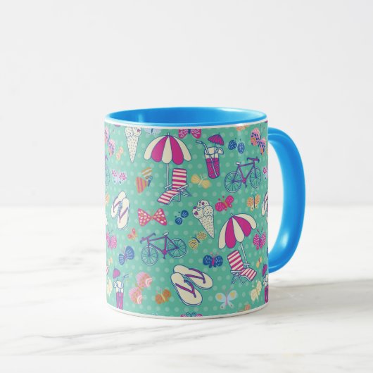 Mooi patroon met zomerelementen mok (Voorkant rechts)