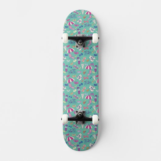 Mooi patroon met zomerelementen skateboard (Voorkant)
