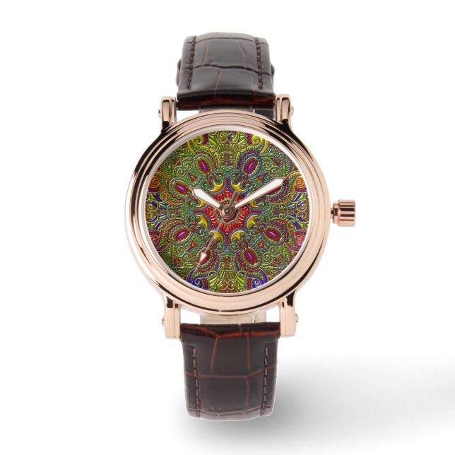 Mooi patroon Metallic Rainbow Horloge (Voorkant)