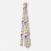 Mooi patroon van wilde bloemen bloemstuk stropdas (Achterkant)