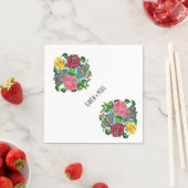 Mooi persoonlijk Hongaars bloemmotief Servet (Insitu)