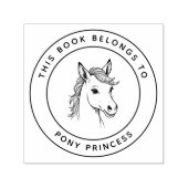 Mooi Pony Prinses Dit Boek Hoort Bij Naam Kind Zelfinktende Stempel (Design)