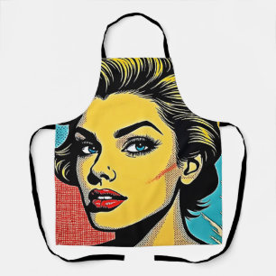 Mooi Pop Art-vrouw gedefinieerd Schort
