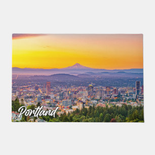 Mooi Portland, Oregon, bij zonsondergang Deurmat