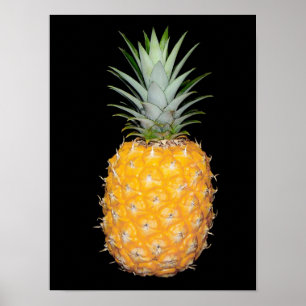 Mooi Poster PINEAPPLE op zwarte achtergrond