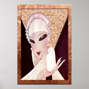 Mooi Poster van de Deco Lady van de Kunst (met vog