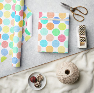 Mooi preppy zomerkleuren polka stippen patroon cadeaupapier