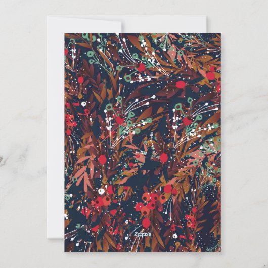 Mooi Prettige feestdagen Floral Feestdagenkaart (Achterkant)