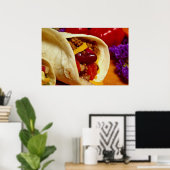 Mooi recept van Burrito voor liefhebbers van voeds Poster (Thuiskantoor)