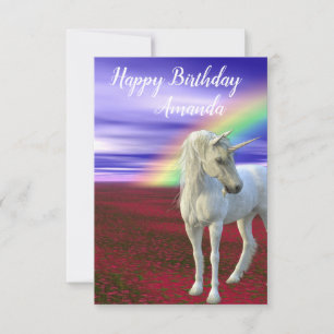 Mooi Regenboog Eenhoorn Bloemenveld Kaart