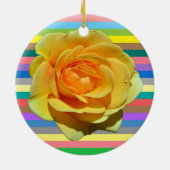 Mooi regenboog roos keramisch ornament (Achterkant)