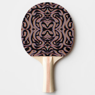 Mooi regenboogkleurig lint draait patroon kunst tafeltennisbatje