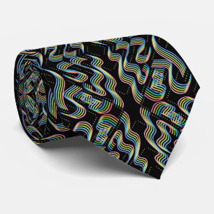 Mooi regenboogkleurig lint rijen patroon kunst stropdas