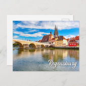 Mooi Regensburg, Duitsland Briefkaart (Voorkant / Achterkant)