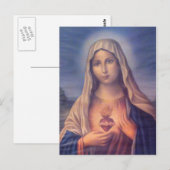 Mooi Religieus heilig hart van Maagd Mary Briefkaart (Voorkant / Achterkant)