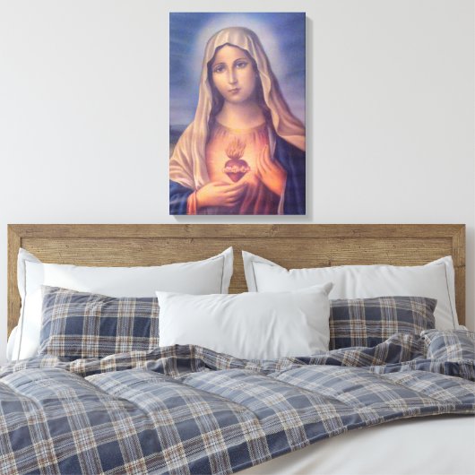 Mooi Religieus heilig hart van Maagd Mary Canvas Afdruk (Insitu (Slaapkamer))