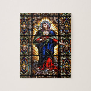 Mooi Religieus heilig hart van Maagd Mary Legpuzzel