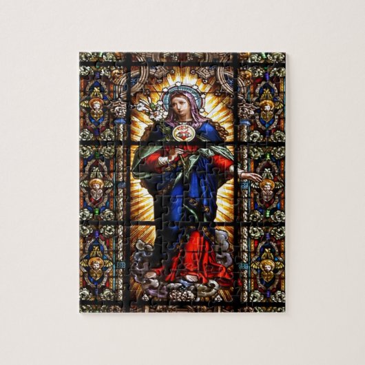 Mooi Religieus heilig hart van Maagd Mary Legpuzzel (Verticaal)