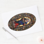 Mooi Religieus heilig hart van Maagd Mary Ovale Sticker (Envelop)
