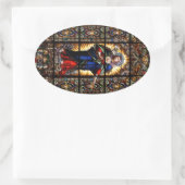 Mooi Religieus heilig hart van Maagd Mary Ovale Sticker (Tas)