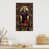 Mooi Religieus heilig hart van Maagd Mary Poster (Keuken)