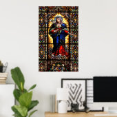 Mooi Religieus heilig hart van Maagd Mary Poster (Thuiskantoor)