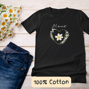 Mooi Retro Bloemen Hart Gelukkig Gezicht Spaanse M T-shirt