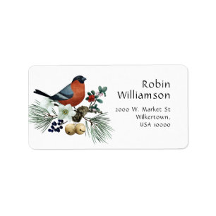 Mooi Robin Wildlife Return-adres Etiket