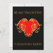 Mooi romantisch valentijnsrood gotisch hart feestdagenkaart (Voorkant)