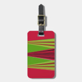 Mooi rood geel groen fractal art design bagagelabel (Voorkant verticaal)