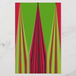 Mooi rood geel groen fractal art design briefpapier