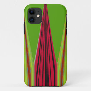 Mooi rood geel groen fractal art design iPhone 11 hoesje