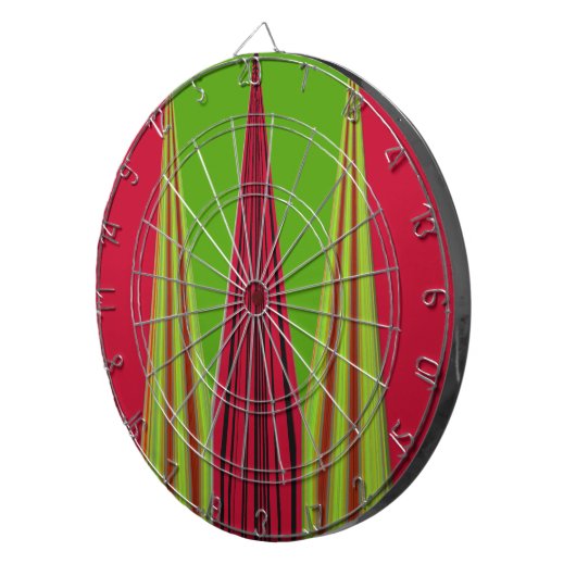 Mooi rood geel groen fractal art design dartbord (Voorkant Rechts)