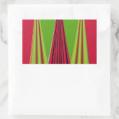 Mooi rood geel groen fractal art design rechthoekige sticker (Tas)