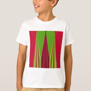 Mooi rood geel groen fractal art design t-shirt