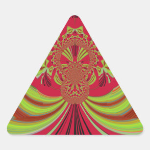 Mooi rood geel ontwerp. Inspiratie vector co Driehoek Sticker