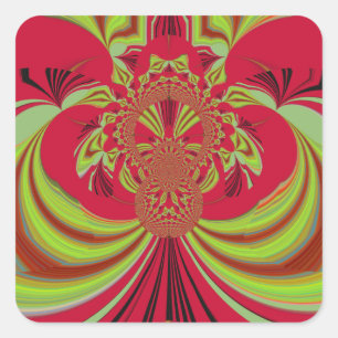 Mooi rood geel ontwerp. Inspiratie vector co Vierkante Sticker