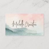 Mooi Roos Blush en Groene Waterverf Visitekaartje (Achterkant)