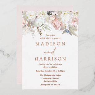 Mooi Roos goudbruin en without Folie Uitnodiging