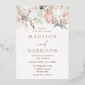 Mooi Roos goudbruin en without Folie Uitnodiging (Voorkant)