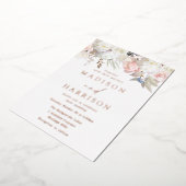 Mooi Roos goudbruin en without Folie Uitnodiging (Gedraaid)