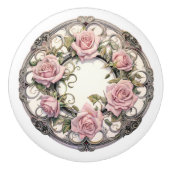 Mooi Roos Keramische Knop (Voorkant)